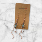 copper aquamarine beaded earrings