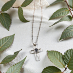 black cubic zirconia cross