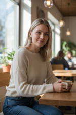 copper aquamarine beaded earrings - Image 2